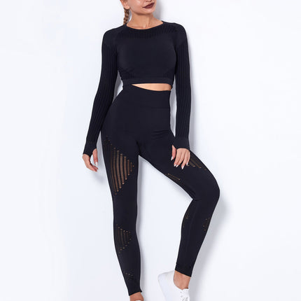Aether | Women’s Long Sleeve Top – Sculpted Seamless Fit - Black