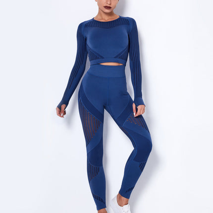 Aether | Women’s Long Sleeve Top – Sculpted Seamless Fit - Blue