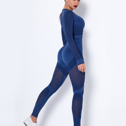 Aether | Women’s Long Sleeve Top – Sculpted Seamless Fit - Blue