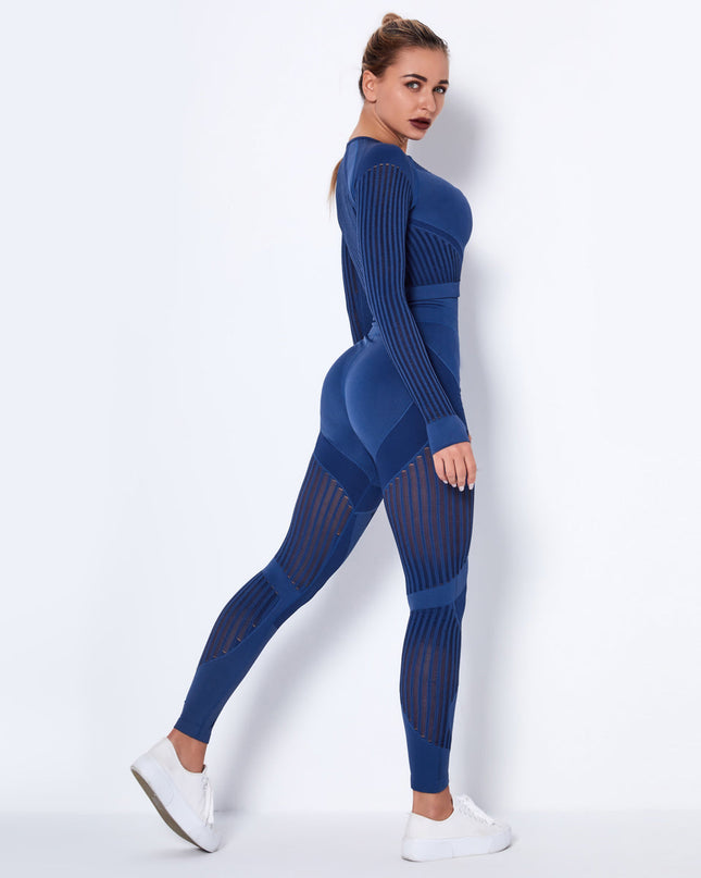 Aether | Women’s Long Sleeve Top – Sculpted Seamless Fit - Blue