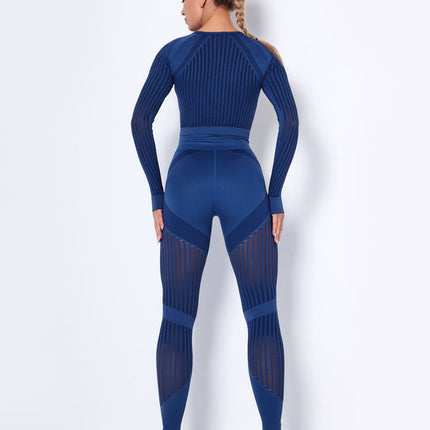 Aether | Women’s Long Sleeve Top – Sculpted Seamless Fit - Blue