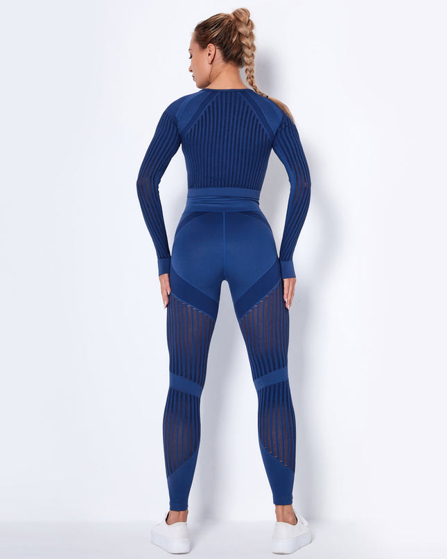 Aether | Women’s Long Sleeve Top – Sculpted Seamless Fit - Blue
