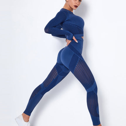 Aether | Women’s Long Sleeve Top – Sculpted Seamless Fit - Blue