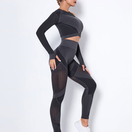 Aether | Women’s Long Sleeve Top – Sculpted Seamless Fit - Dark Grey