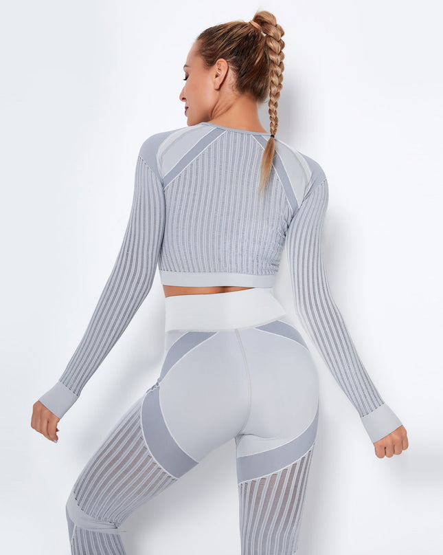 Aether | Women’s Long Sleeve Top – Sculpted Seamless Fit - Gray