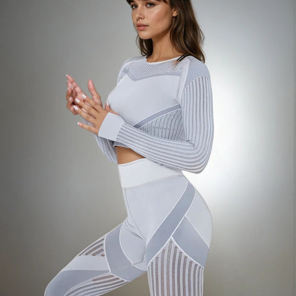 Aether | Women’s Long Sleeve Top – Sculpted Seamless Fit - Gray