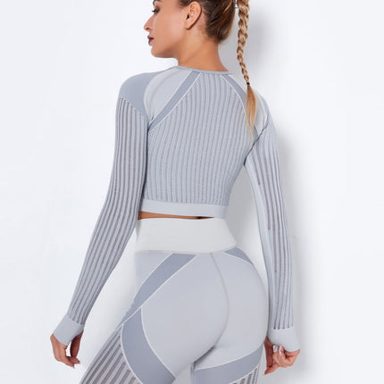 Aether | Women’s Long Sleeve Top – Sculpted Seamless Fit - Gray