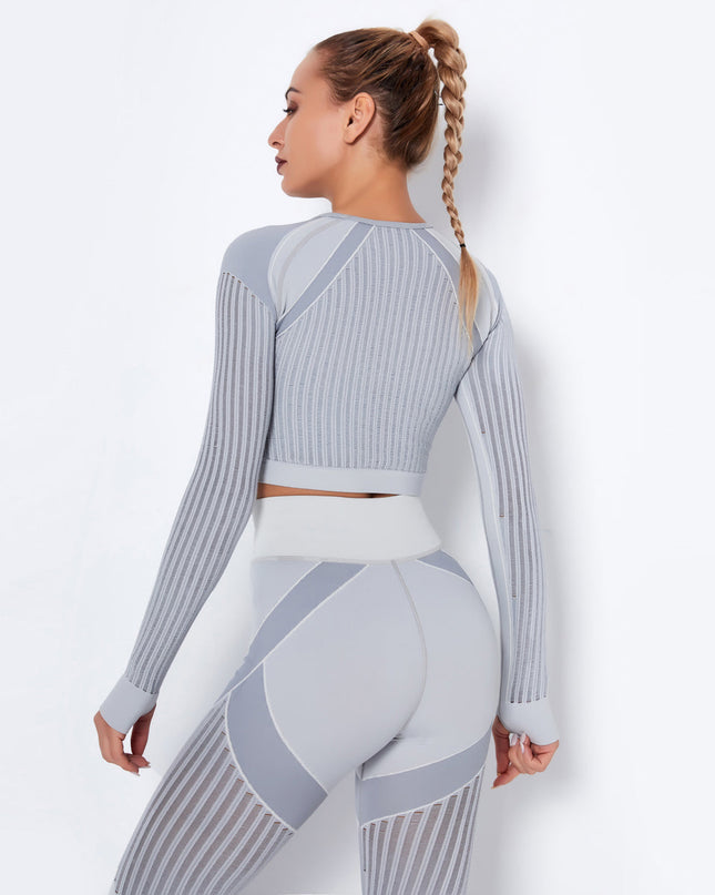 Aether | Women’s Long Sleeve Top – Sculpted Seamless Fit - Gray