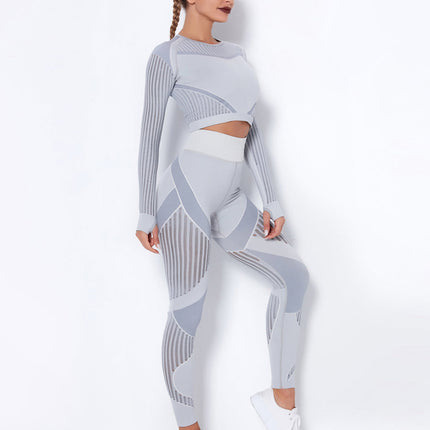 Aether | Women’s Long Sleeve Top – Sculpted Seamless Fit - Gray