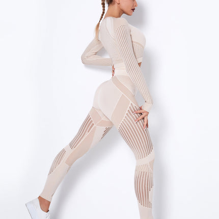 Aether | Women’s Long Sleeve Top – Sculpted Seamless Fit - Khaki