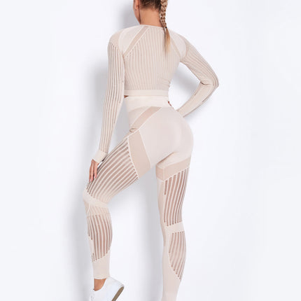 Aether | Women’s Long Sleeve Top – Sculpted Seamless Fit - Khaki