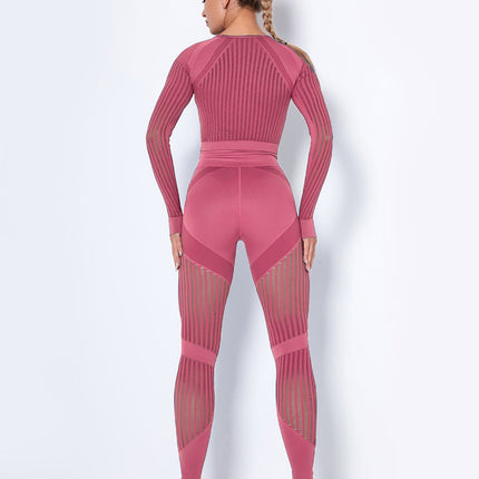 Aether | Women’s Long Sleeve Top – Sculpted Seamless Fit - Pink