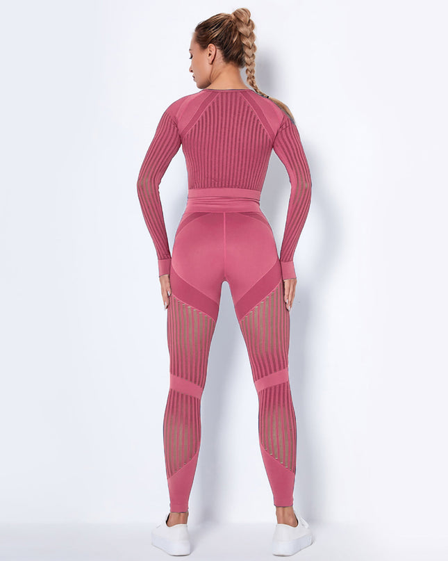 Aether | Women’s Long Sleeve Top – Sculpted Seamless Fit - Pink