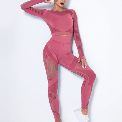 Aether | Women’s Long Sleeve Top – Sculpted Seamless Fit - Pink