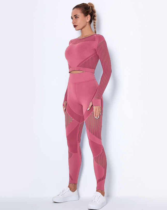 Aether | Women’s Long Sleeve Top – Sculpted Seamless Fit - Pink