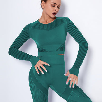 Aether | Women’s Long Sleeve Top – Sculpted Seamless Fit - Teal