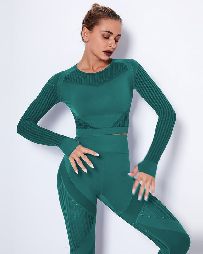 Aether | Women’s Long Sleeve Top – Sculpted Seamless Fit - Teal