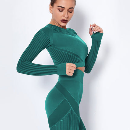 Aether | Women’s Long Sleeve Top – Sculpted Seamless Fit - Teal