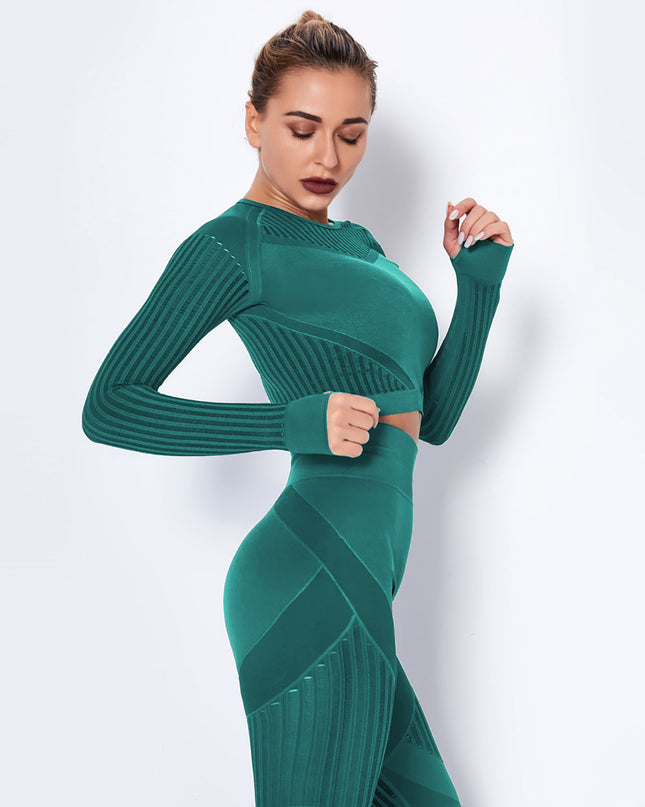 Aether | Women’s Long Sleeve Top – Sculpted Seamless Fit - Teal