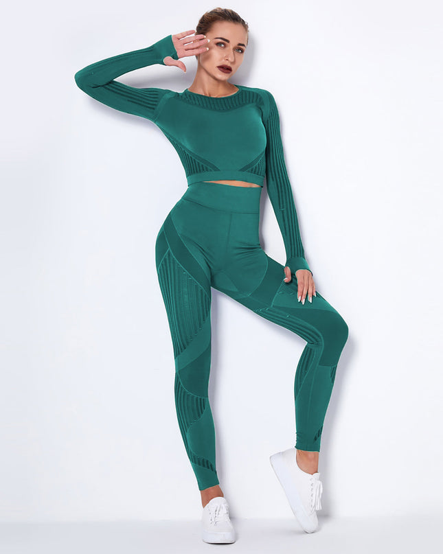 Aether | Women’s Long Sleeve Top – Sculpted Seamless Fit - Teal