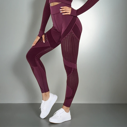 Aether | Women’s Sculpted Motion Leggings – Seamless Active Fit - Burgundy