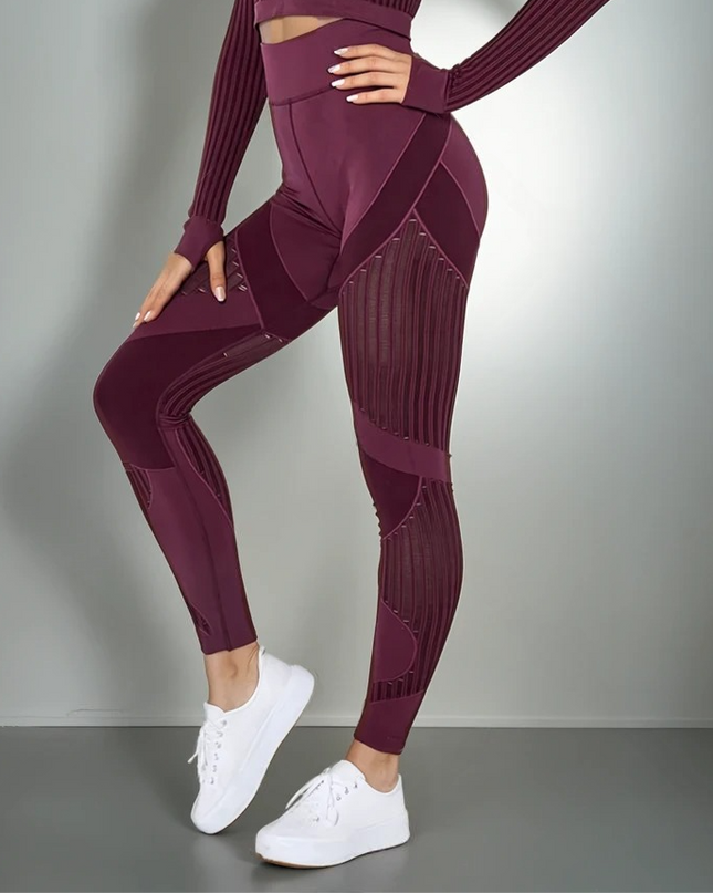 Aether | Women’s Sculpted Motion Leggings – Seamless Active Fit - Burgundy