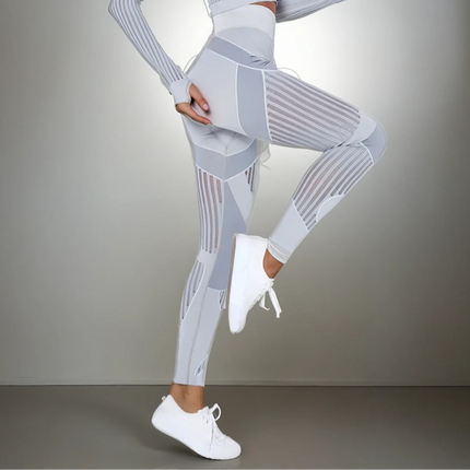 Aether | Women’s Sculpted Motion Leggings – Seamless Active Fit - Light Gray