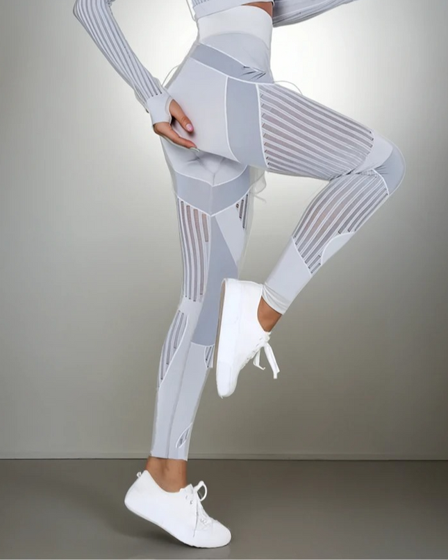 Aether | Women’s Sculpted Motion Leggings – Seamless Active Fit - Light Gray
