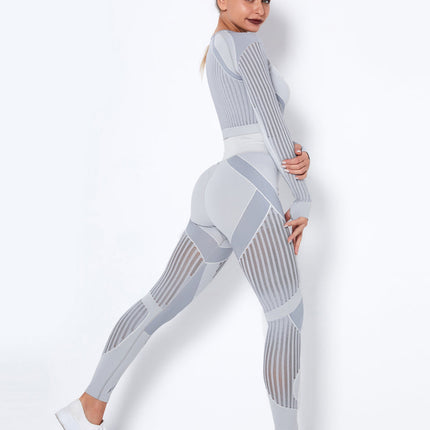 Aether | Women’s Sculpted Motion Leggings – Seamless Active Fit - Light Gray