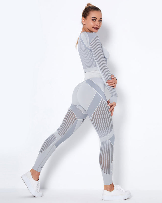 Aether | Women’s Sculpted Motion Leggings – Seamless Active Fit - Light Gray