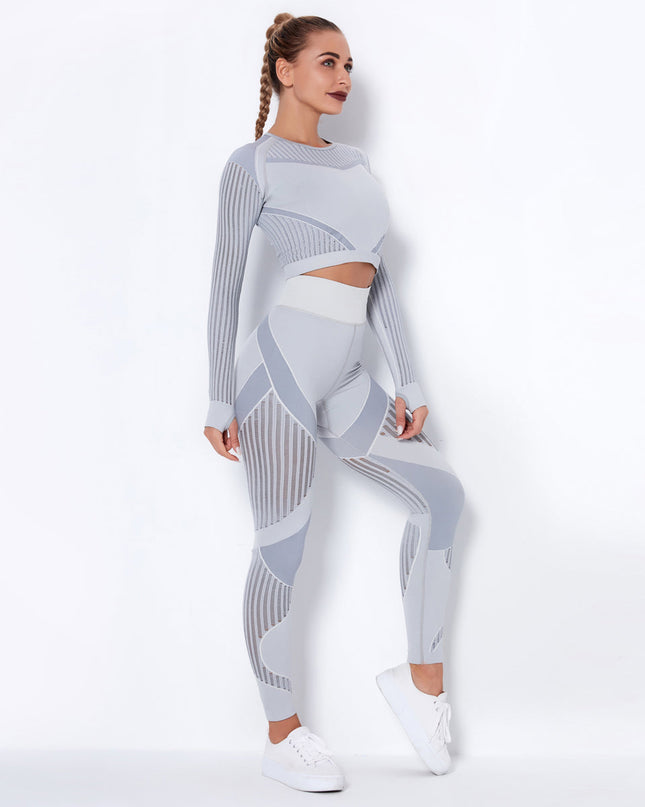 Aether | Women’s Sculpted Motion Leggings – Seamless Active Fit - Light Gray