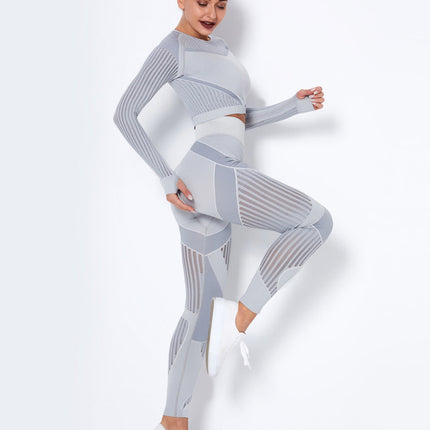 Aether | Women’s Sculpted Motion Leggings – Seamless Active Fit - Light Gray