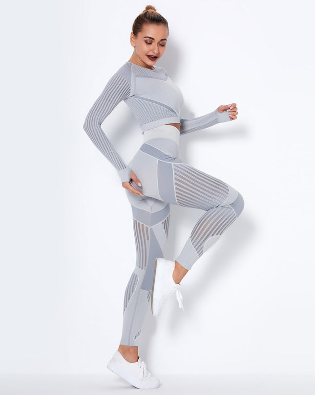 Aether | Women’s Sculpted Motion Leggings – Seamless Active Fit - Light Gray