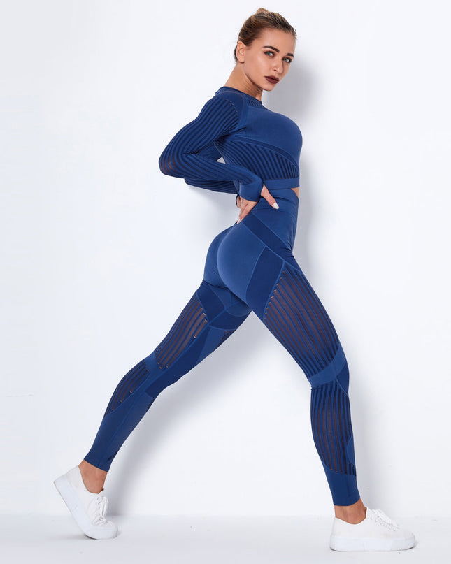 Aether | Women’s Sculpted Motion Leggings – Seamless Active Fit - Midnight Blue