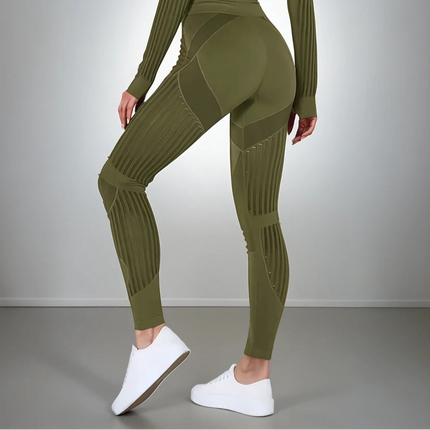 Aether | Women’s Sculpted Motion Leggings – Seamless Active Fit – Army Green