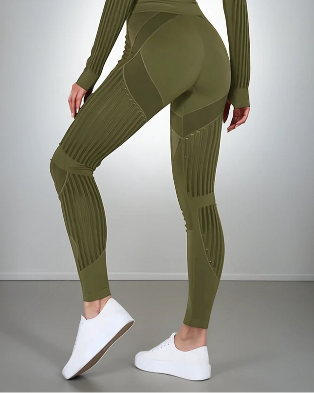 Aether | Women’s Sculpted Motion Leggings – Seamless Active Fit – Army Green