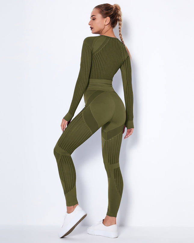 Aether | Women’s Sculpted Motion Leggings – Seamless Active Fit – Army Green