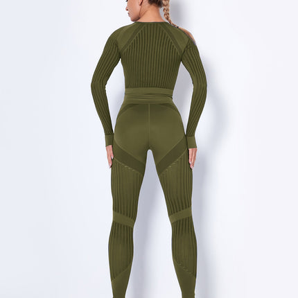 Aether | Women’s Sculpted Motion Leggings – Seamless Active Fit – Army Green