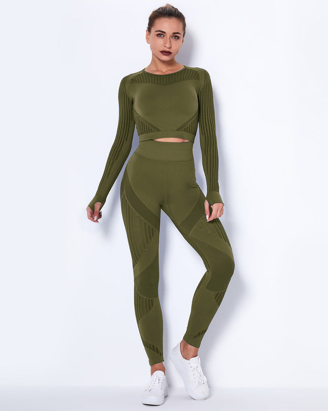 Aether | Women’s Sculpted Motion Leggings – Seamless Active Fit – Army Green