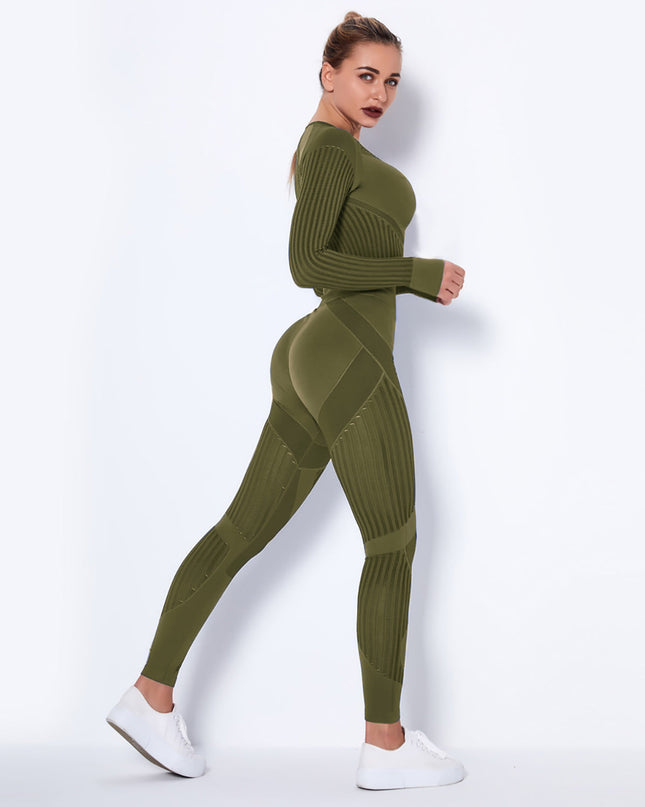 Aether | Women’s Sculpted Motion Leggings – Seamless Active Fit – Army Green
