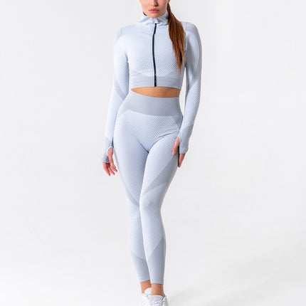Aligné | Women’s Seamless Long Sleeve Top – Sculpted Comfort Fit - White