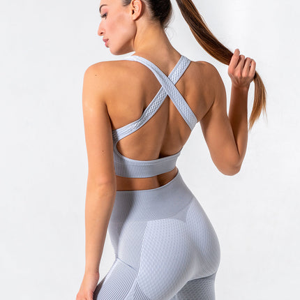 Aligné | Women’s Seamless Sports Bra – Supportive Sculpt Fit - Grey