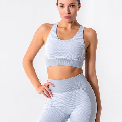 Aligné | Women’s Seamless Sports Bra – Supportive Sculpt Fit - Grey