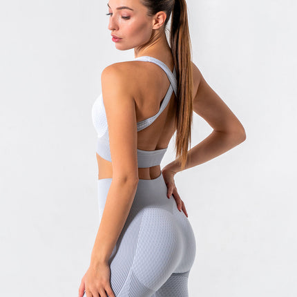 Aligné | Women’s Seamless Sports Bra – Supportive Sculpt Fit - Grey