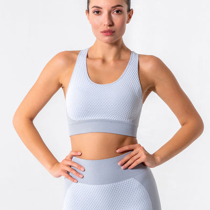 Aligné | Women’s Seamless Sports Bra – Supportive Sculpt Fit - Grey