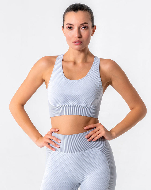 Aligné | Women’s Seamless Sports Bra – Supportive Sculpt Fit - Grey