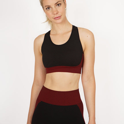 Aligné | Women’s Seamless Sports Bra – Supportive Sculpt Fit - Red