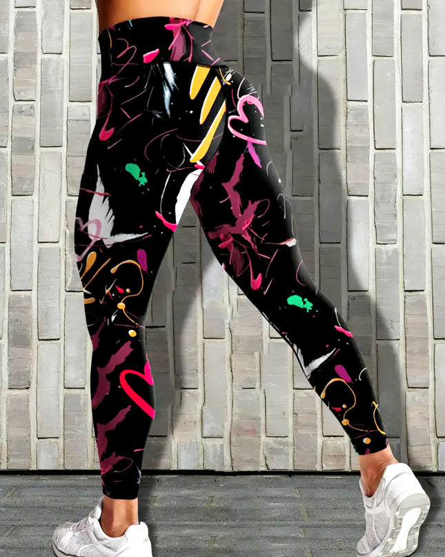 Amoire | Women’s Abstract Pattern Leggings – Elevated Everyday Look