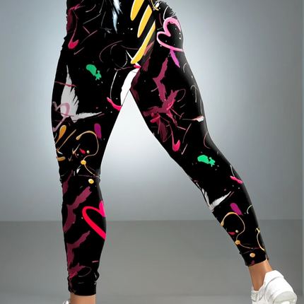 Amoire | Women’s Abstract Pattern Leggings – Elevated Everyday Look