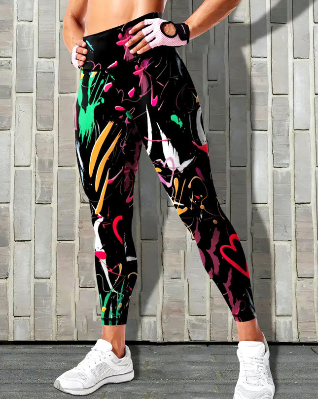 Amoire | Women’s Abstract Pattern Leggings – Elevated Everyday Look